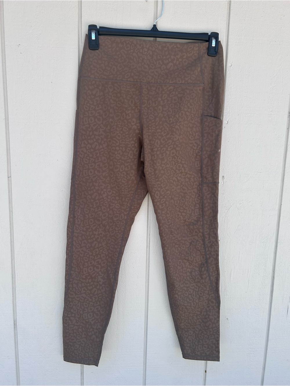 Glyder Brown Leopard-Print Leggings with Side Pocket size XL